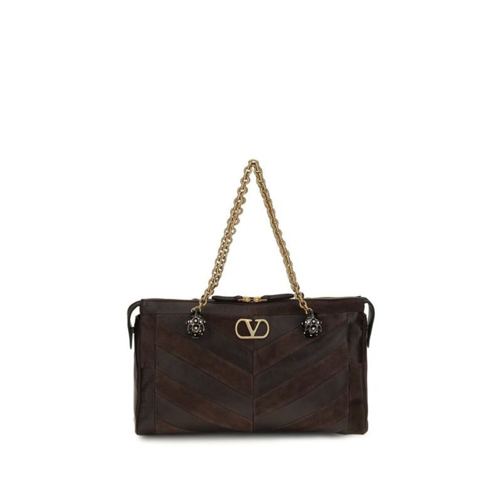 Valentino Garavani Brown Calf Leather Bos Taurus Shoulder Women's Bag
